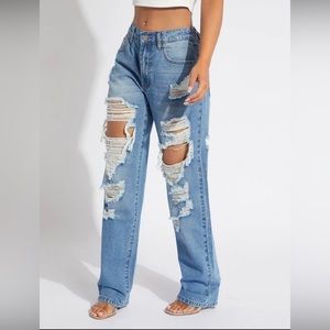 Regular fit ripped jeans